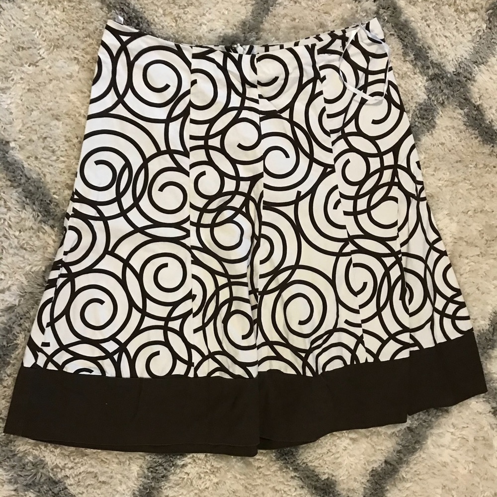 Brown and White Swirl Skirt